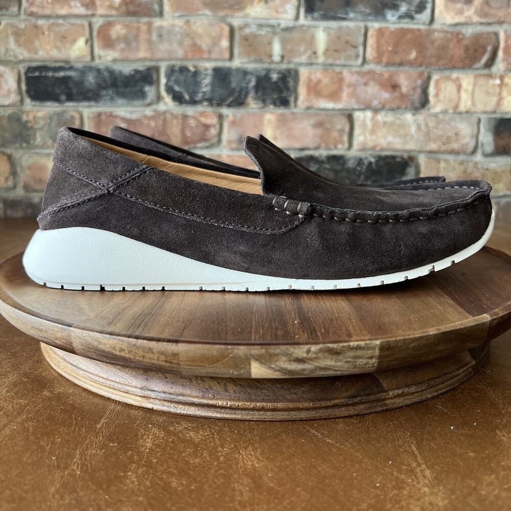 OluKai Ka'a Loafer Slip On Arch Support Suede Dark Wood Brown Moc Men's 9 Shoes - Picture 5 of 16